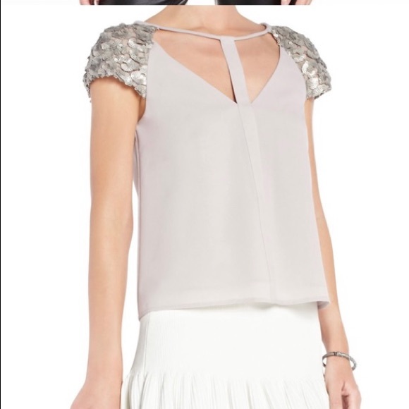 Sierra BCBG blouse color pink blush size S silk - Picture 3 of 5